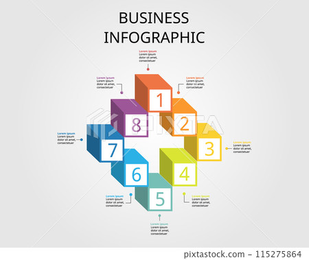 square chart step template for infographic for presentation for 8 element square chart step template for infographic for presentation for 8 element 115275864
