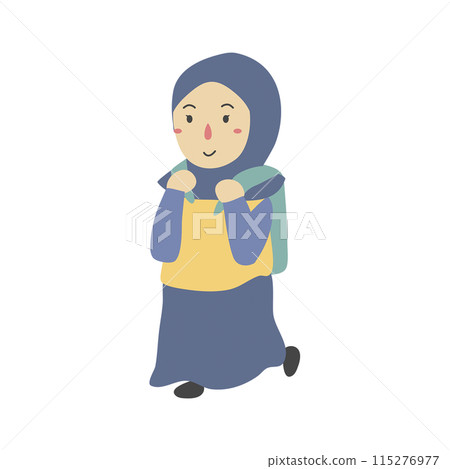 muslim kids back to school illustration muslim kids back to school illustration 115276977