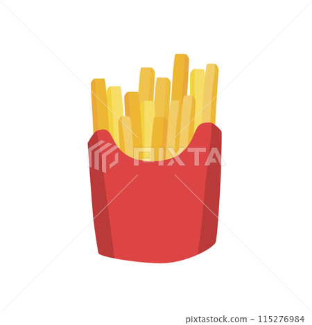 potatoes french fries in red white striped craft paper potatoes french fries in red white striped craft paper 115276984