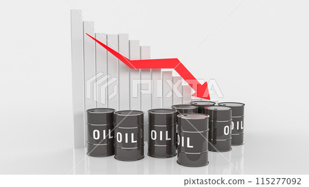 The oil tank and chart arrow down for Business concept 3d rendering. The oil tank and chart arrow down for Business concept 3d rendering. 115277092