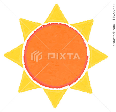 簡單的橙色太陽插畫 115277352