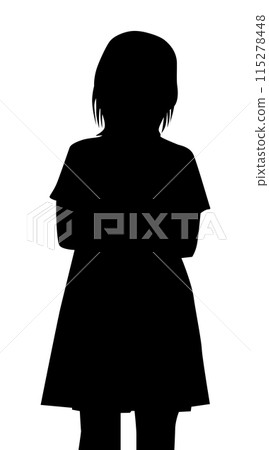 一個焦慮的女孩的剪影 115278448