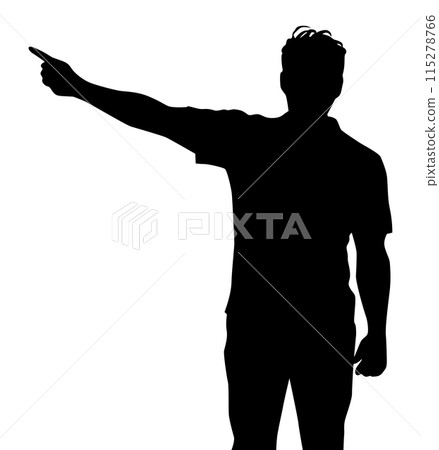 Silhouette of a man pointing 115278766