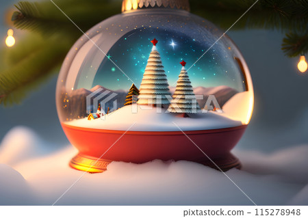 Fantastic snow globe Christmas ornaments 115278948