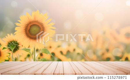 Retro sunflower background material 115278971
