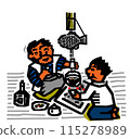 Man drinking by the hearth 115278989