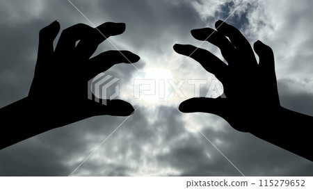Scary hands silhouette_dark clouds wide 115279652
