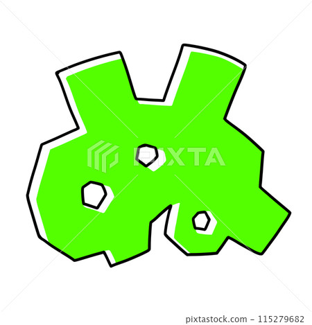 A simple, loosely-formed version of the hiragana character "nu" in a solid color A simple, loosely-formed version of the hiragana character "nu" in a solid color 115279682