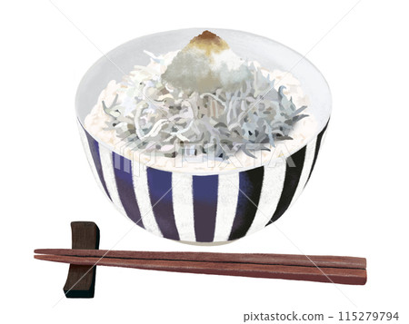 Shirasu rice bowl (with chopsticks) Shirasu rice bowl (with chopsticks) 115279794