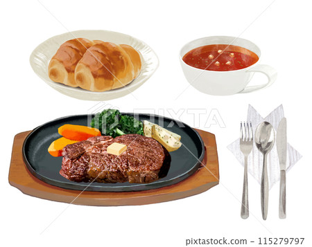 牛排套餐（含麵包、湯、餐具） 115279797