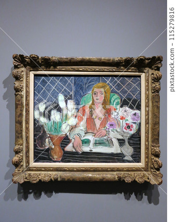Annelies, White Tulips and Anemones - painting by Henri Matisse 115279816