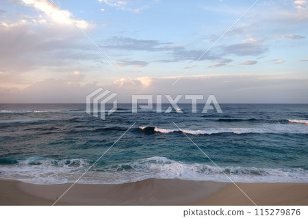 Waves break and crash towards the Hanakailio Beach Waves break and crash towards the Hanakailio Beach 115279876