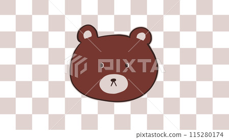 熊 - 手繪 - 方格 - 坯布 - 16:9 115280174