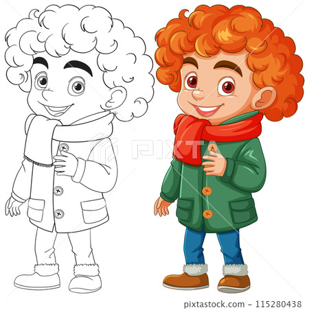 Happy Child in Winter Clothes 115280438