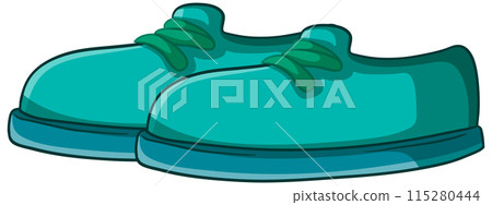 Green Cartoon Shoes Illustration 115280444