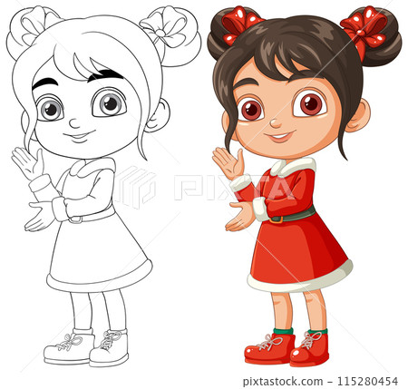 Cute Girl in Red Dress Cute Girl in Red Dress 115280454