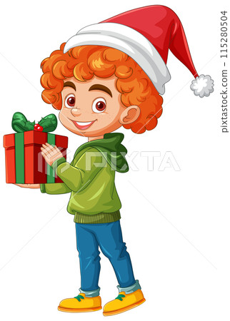 Child with Christmas Gift Child with Christmas Gift 115280504