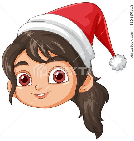Smiling Girl in Santa Hat Smiling Girl in Santa Hat 115280518