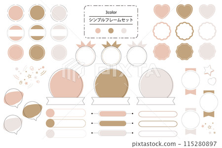 簡單的三色框架集設計範本素材 115280897