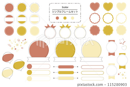 Simple 3-color frame set design template material 115280903