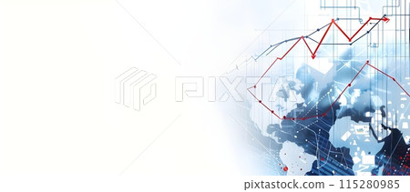 abstract background - world map & chart	 115280985