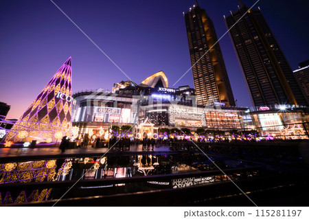 Christmas illuminations at the ICONSIAM shopping center in Bangkok, Thailand 115281197