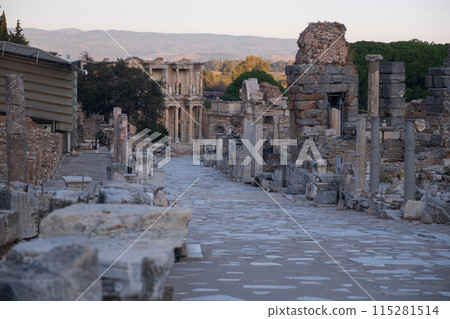 Celsus Library in ancient city Ephesus, Anatolia in Selcuk, Turkey. . High quality photo Celsus Library in ancient city Ephesus, Anatolia in Selcuk, Turkey. . High quality photo 115281514
