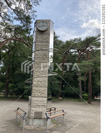 Clock tower in Omiya Park 115281581