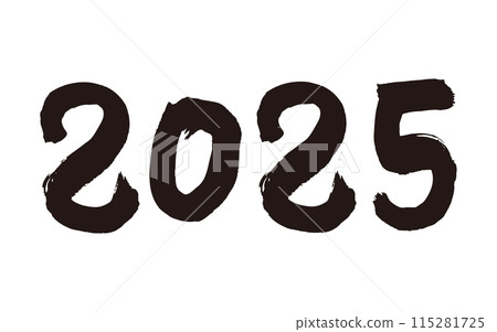 2025 Handwritten calligraphy New Year's card material 115281725