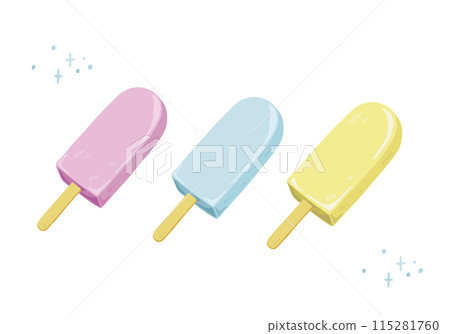 A set of three cute ice creams A set of three cute ice creams 115281760