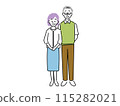 Senior couple simple illustration 115282021
