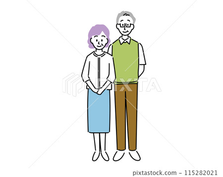 Senior couple simple illustration Senior couple simple illustration 115282021