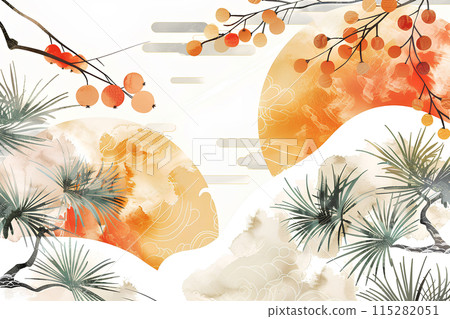 Pine, bamboo and plum and Japanese scenery-3 115282051