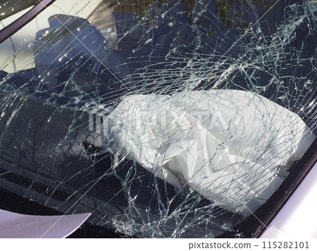 Accident car and open airbag Accident car and open airbag 115282101