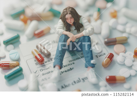 Young woman suffering from overdose 115282114