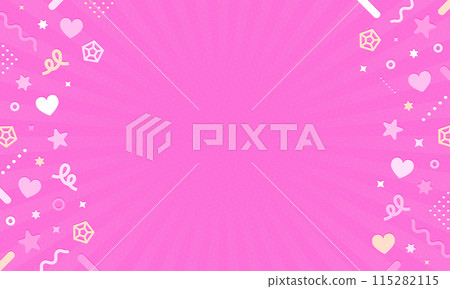 A design studded with jewels and stars. A stylish and cute sparkling pink background material. 115282115