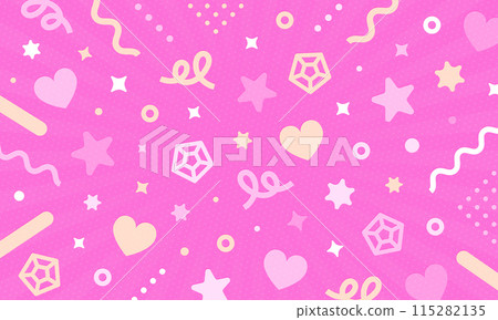 流行又可愛的設計。活潑歡快的粉紅背景素材。 流行又可愛的設計。活潑歡快的粉紅背景素材。 115282135