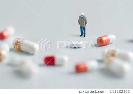 Old man suffering from overdose 115282163