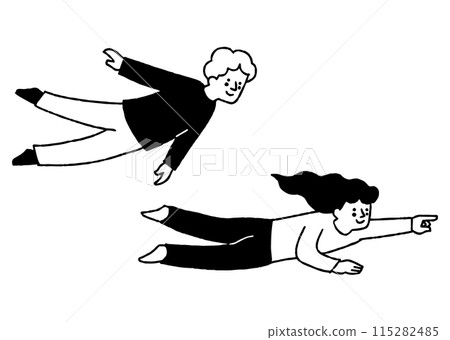 一名男子和一名女子飛往目的地_2 115282485