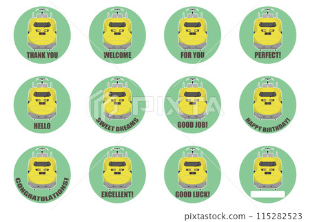 923 Series Shinkansen Doctor Yellow illustration sticker set 05 115282523