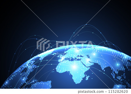 Global network connection. World map point and line composition concept of global business. Vector Illustration Global network connection. World map point and line composition concept of global business. Vector Illustration 115282620