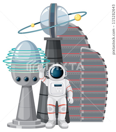 Astronaut with Futuristic Technology 115282643