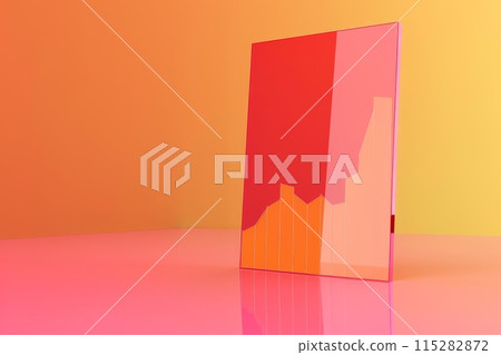 A tablet with a colorful graph on it with Generative AI 115282872