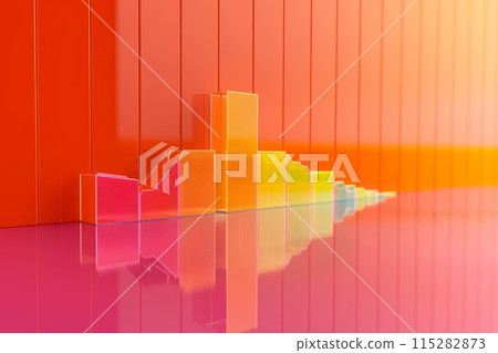 A tablet with a colorful graph on it with Generative AI 115282873