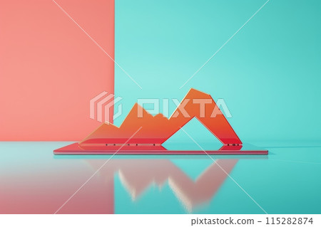 A tablet with a colorful graph on it with Generative AI 115282874