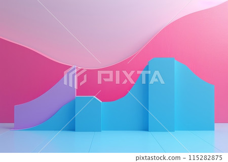 A pink and blue graph is displayed on a platform with Generative AI 115282875