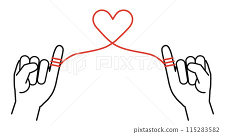一根紅繩繫在情侶(情侶)的小指上 一根紅繩繫在情侶(情侶)的小指上 115283582