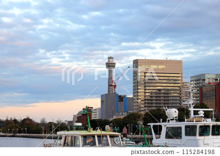Yokohama Port evening view, Yamashita Park, Marine Tower 115284198