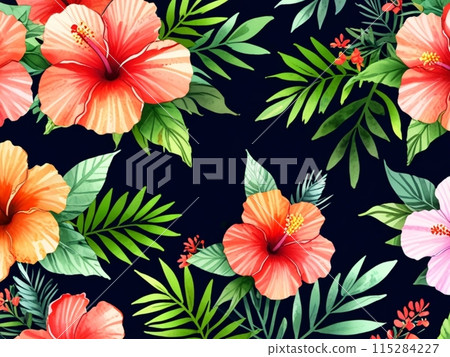 Seamless hibiscus Seamless hibiscus 115284227