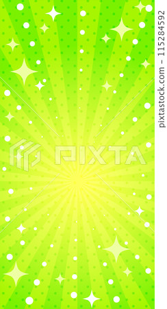 閃閃發光的流行和可愛的集中線背景（黃綠色） 115284592